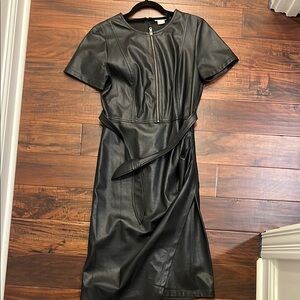 Shoshanna black Ruched Tie Front Sheath Dress